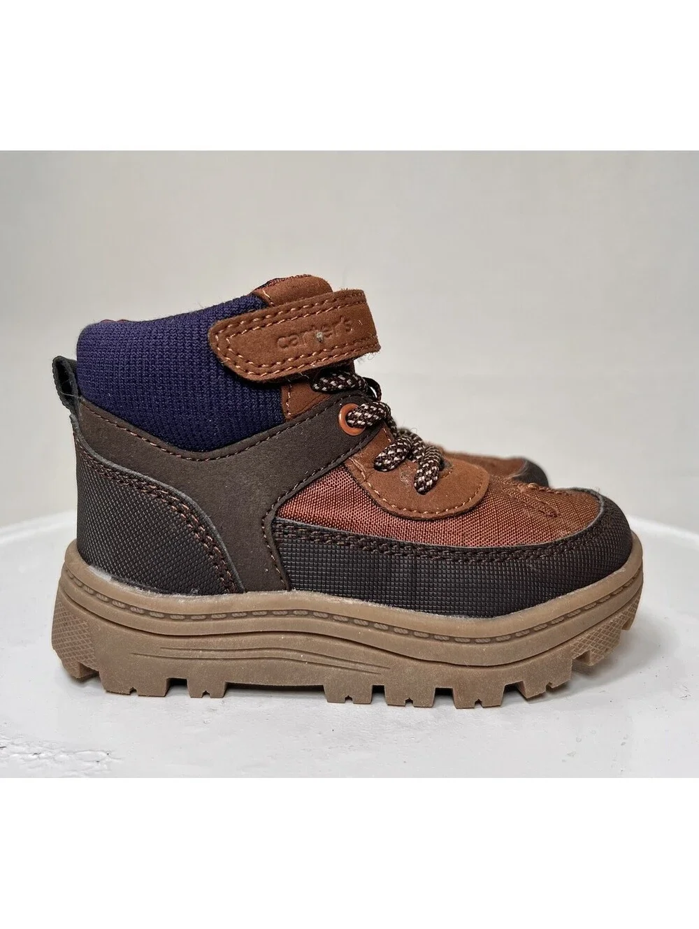 Toddler Boys CARTER'S CYRUS Brown Blue Ankle Boots Shoes 6